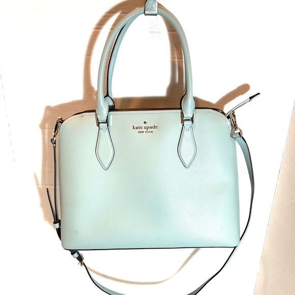 Kate Spade New York Light Blue Structure Satchel Crossbody Smooth Leather - Picture 2 of 16